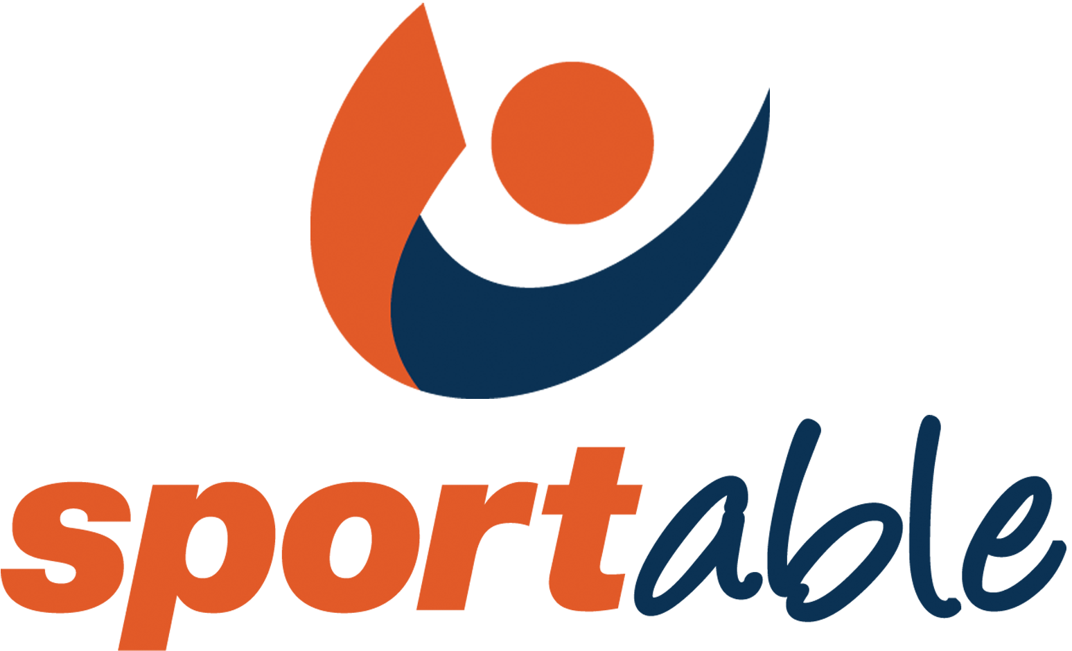 Sportable Logo Stacked orange and blue