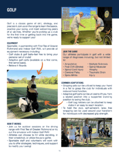 Golf Sportable Adaptive Sports 101 Guide